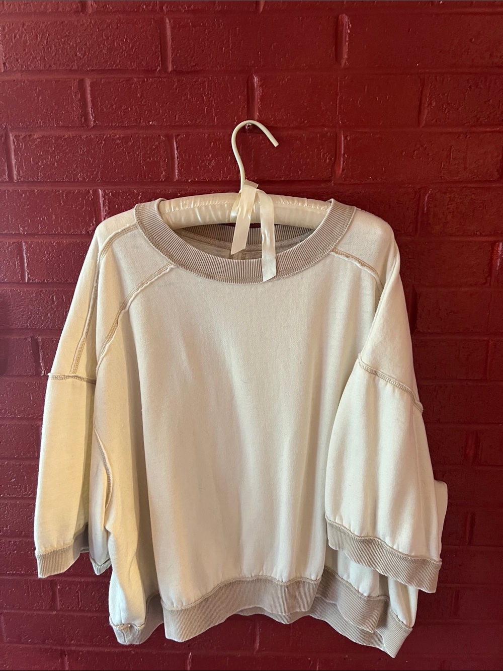 We The Free Cream Scoop Neck Oversized Sweater